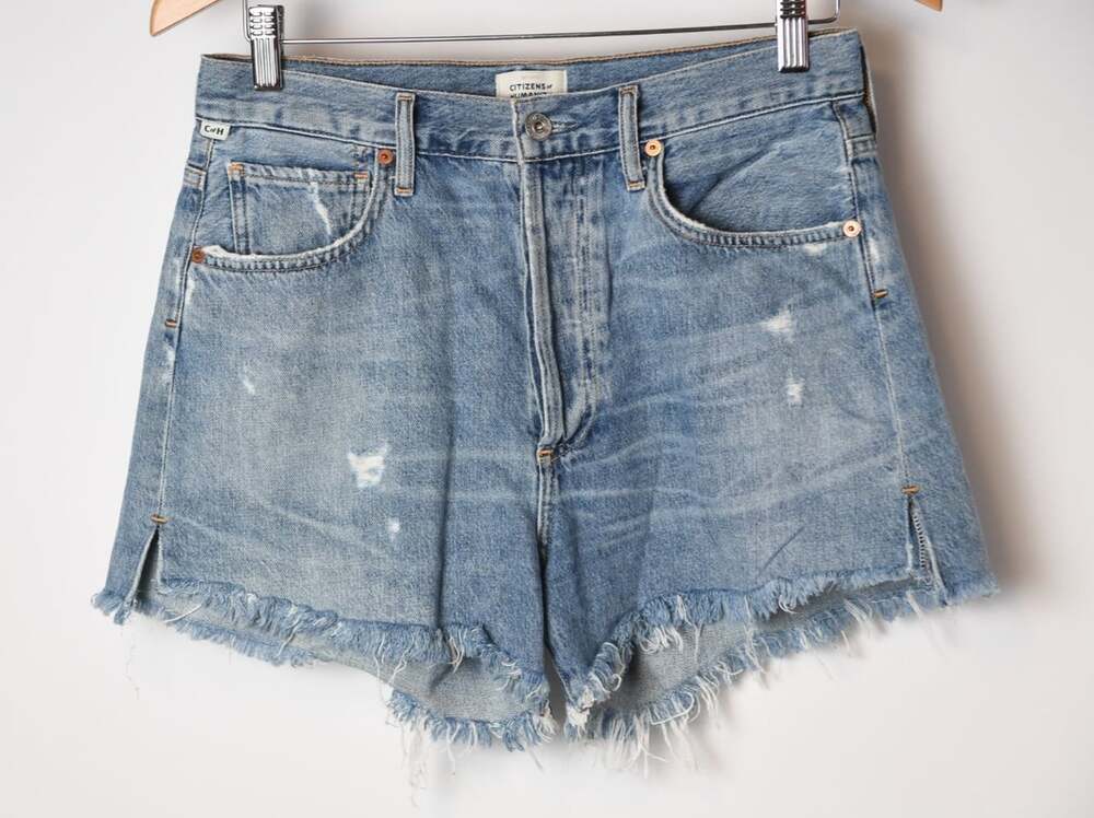 Citizens of Humanity Premium Vintage High Rise Blue Denim Cut Off Shorts 26